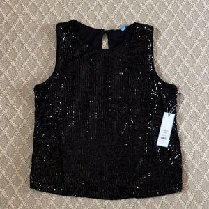 NWT Black Sequin Sleeveless Top